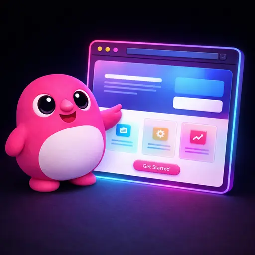 Pidge showing a landing page